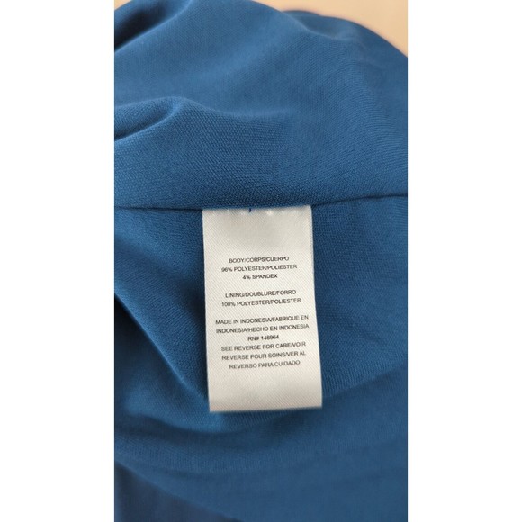 Julia Jordan Teal Handkerchief Dress Ruched Cap Sleeve Career Stretch 8 - Picture 10 of 10